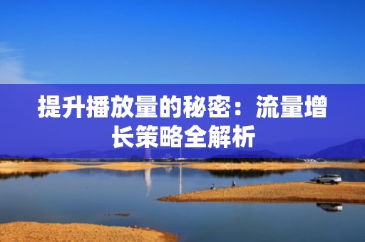 提升播放量的秘密：流量增长策略全解析