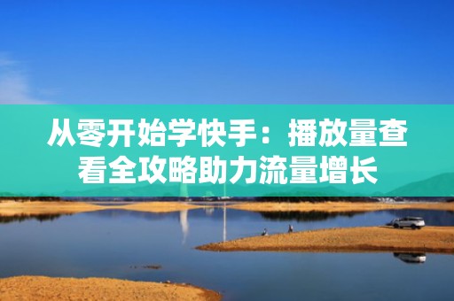 从零开始学快手：播放量查看全攻略助力流量增长