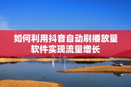 如何利用抖音自动刷播放量软件实现流量增长
