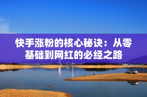 快手涨粉的核心秘诀：从零基础到网红的必经之路
