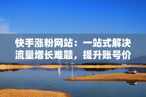 快手涨粉网站：一站式解决流量增长难题，提升账号价值