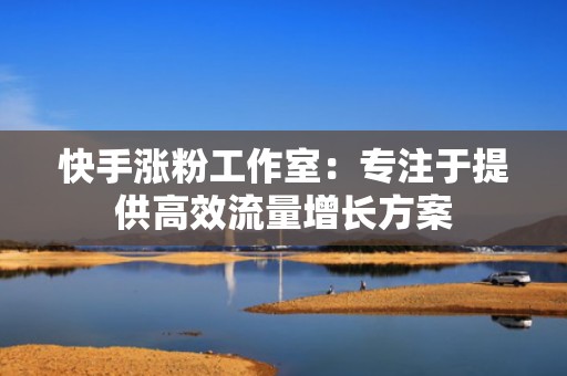 快手涨粉工作室：专注于提供高效流量增长方案