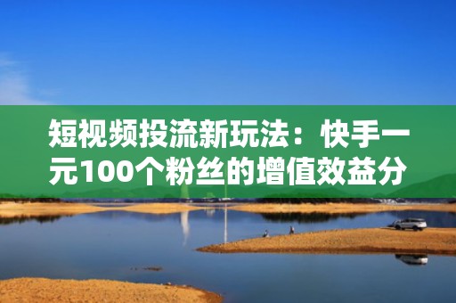 短视频投流新玩法：快手一元100个粉丝的增值效益分析