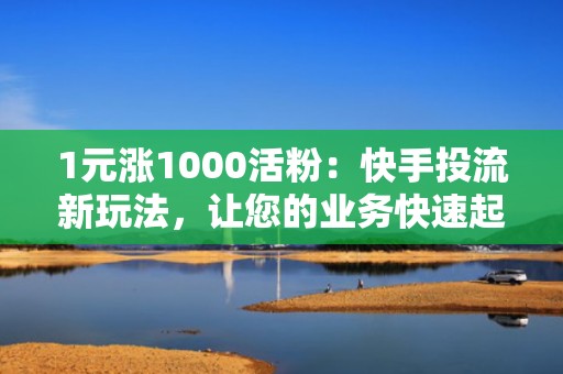1元涨1000活粉：快手投流新玩法，让您的业务快速起飞