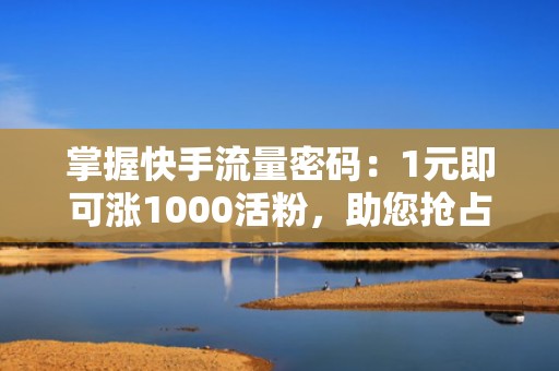 掌握快手流量密码：1元即可涨1000活粉，助您抢占市场先机