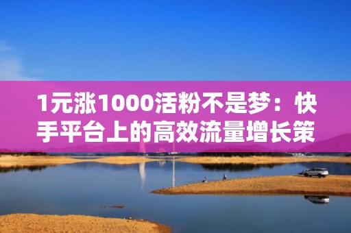1元涨1000活粉不是梦：快手平台上的高效流量增长策略