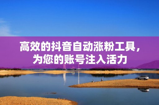 高效的抖音自动涨粉工具，为您的账号注入活力