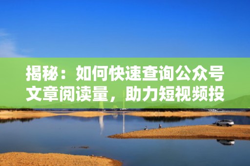 揭秘：如何快速查询公众号文章阅读量，助力短视频投流精准定位
