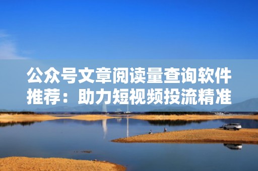 公众号文章阅读量查询软件推荐：助力短视频投流精准定位