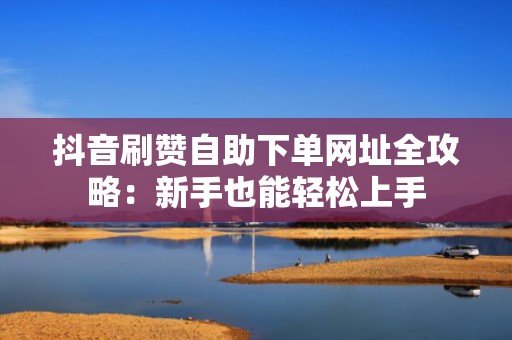抖音刷赞自助下单网址全攻略：新手也能轻松上手