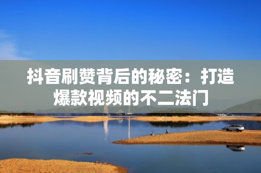 抖音刷赞背后的秘密：打造爆款视频的不二法门