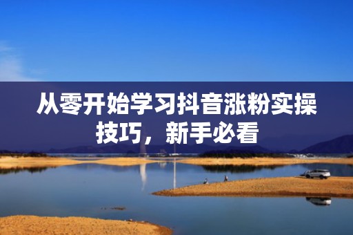 从零开始学习抖音涨粉实操技巧，新手必看