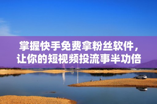 掌握快手免费拿粉丝软件，让你的短视频投流事半功倍