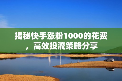 揭秘快手涨粉1000的花费，高效投流策略分享