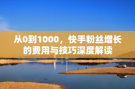 从0到1000，快手粉丝增长的费用与技巧深度解读
