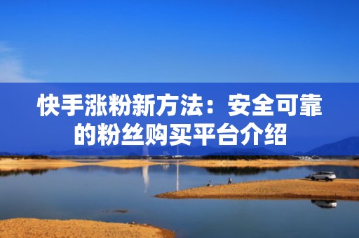 快手涨粉新方法：安全可靠的粉丝购买平台介绍