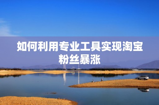 如何利用专业工具实现淘宝粉丝暴涨