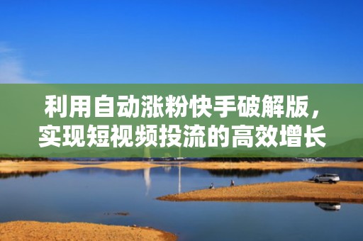 利用自动涨粉快手破解版，实现短视频投流的高效增长