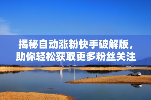 揭秘自动涨粉快手破解版，助你轻松获取更多粉丝关注