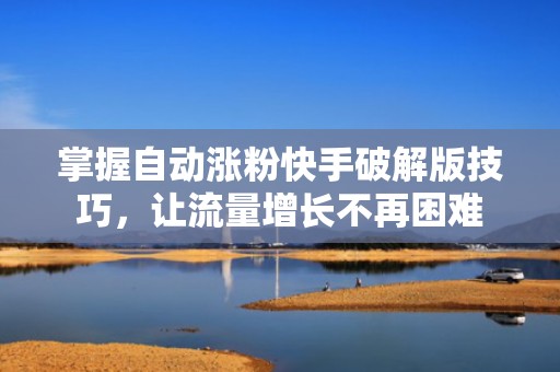 掌握自动涨粉快手破解版技巧，让流量增长不再困难