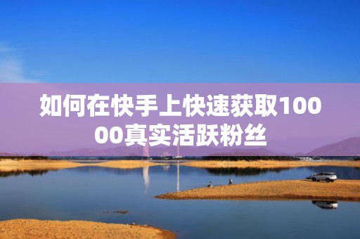 如何在快手上快速获取10000真实活跃粉丝