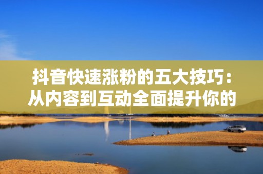 抖音快速涨粉的五大技巧：从内容到互动全面提升你的粉丝量