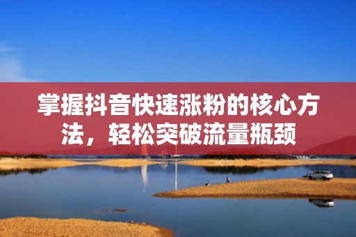 掌握抖音快速涨粉的核心方法，轻松突破流量瓶颈