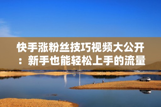 快手涨粉丝技巧视频大公开：新手也能轻松上手的流量密码