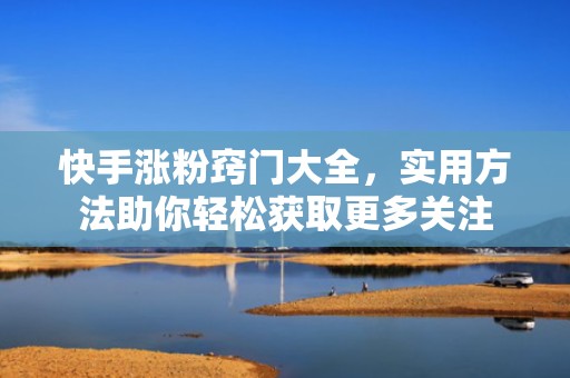快手涨粉窍门大全，实用方法助你轻松获取更多关注