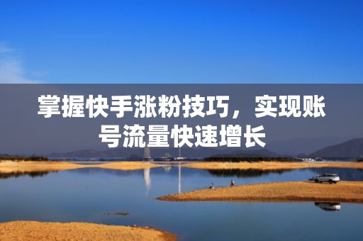 掌握快手涨粉技巧，实现账号流量快速增长