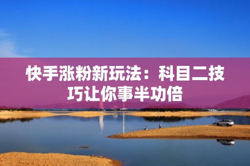 快手涨粉新玩法：科目二技巧让你事半功倍