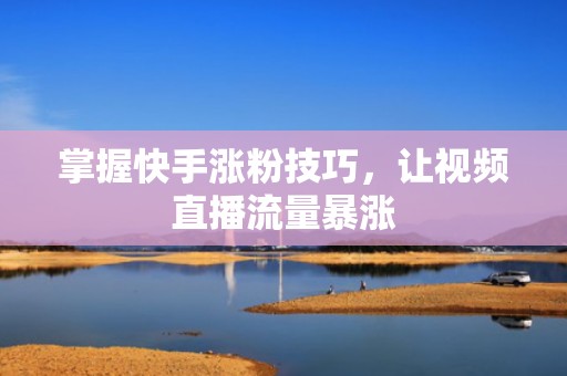 掌握快手涨粉技巧，让视频直播流量暴涨