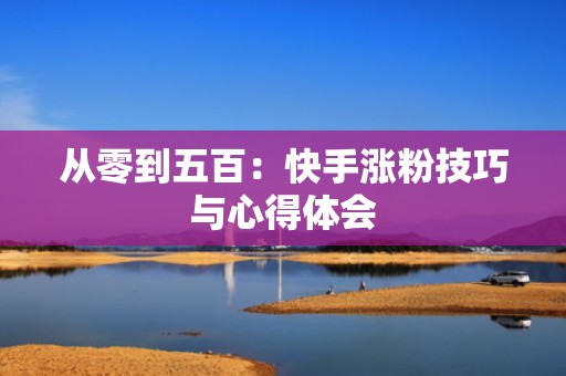 从零到五百：快手涨粉技巧与心得体会