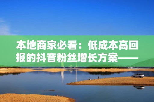 本地商家必看：低成本高回报的抖音粉丝增长方案——聚焦投流转化率提升