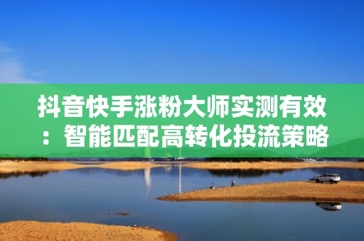 抖音快手涨粉大师实测有效：智能匹配高转化投流策略，ROI提升3倍不止
