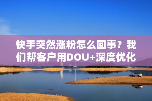 快手突然涨粉怎么回事？我们帮客户用DOU+深度优化模型实现低成本高转化涨粉