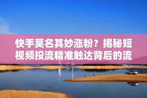 快手莫名其妙涨粉？揭秘短视频投流精准触达背后的流量增长逻辑