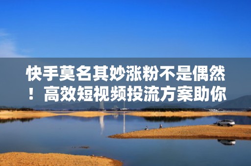 快手莫名其妙涨粉不是偶然！高效短视频投流方案助你持续获取高黏性粉丝