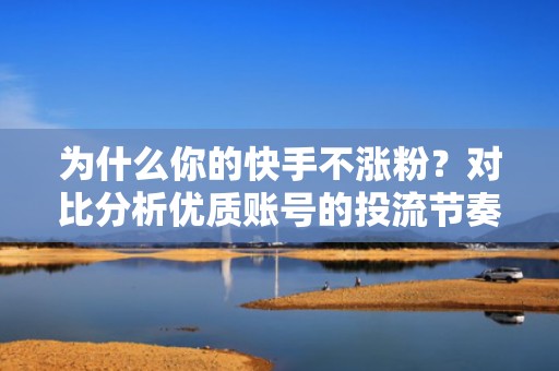 为什么你的快手不涨粉？对比分析优质账号的投流节奏、时段与素材组合