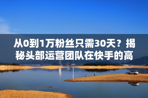 从0到1万粉丝只需30天？揭秘头部运营团队在快手的高效投流打法
