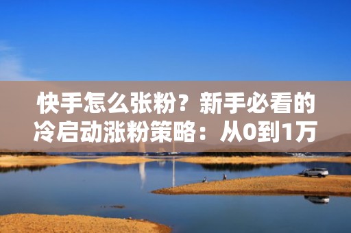 快手怎么张粉？新手必看的冷启动涨粉策略：从0到1万粉的完整投流闭环