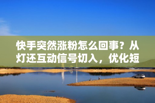 快手突然涨粉怎么回事？从灯还互动信号切入，优化短视频投流转化链路