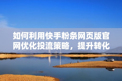 如何利用快手粉条网页版官网优化投流策略，提升转化率