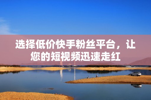 选择低价快手粉丝平台，让您的短视频迅速走红