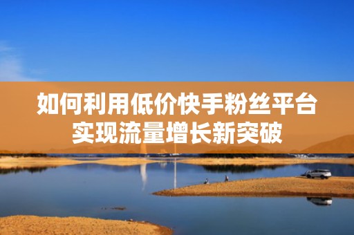 如何利用低价快手粉丝平台实现流量增长新突破