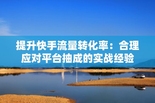 提升快手流量转化率：合理应对平台抽成的实战经验