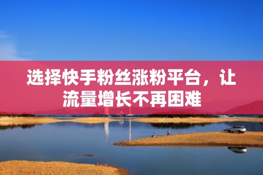 选择快手粉丝涨粉平台，让流量增长不再困难