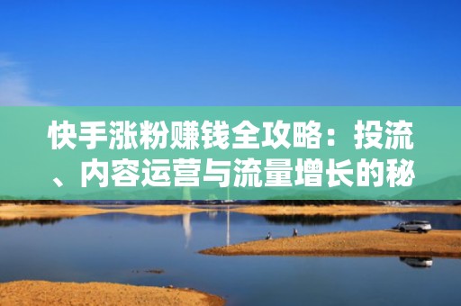 快手涨粉赚钱全攻略：投流、内容运营与流量增长的秘密