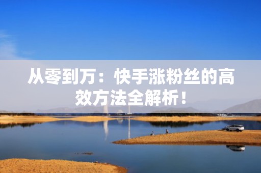 从零到万：快手涨粉丝的高效方法全解析！