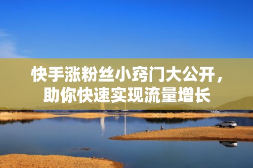 快手涨粉丝小窍门大公开，助你快速实现流量增长